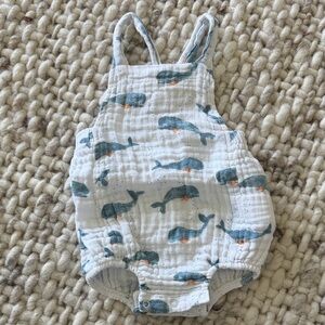Angel Dear Blue Whale Print Bodysuit